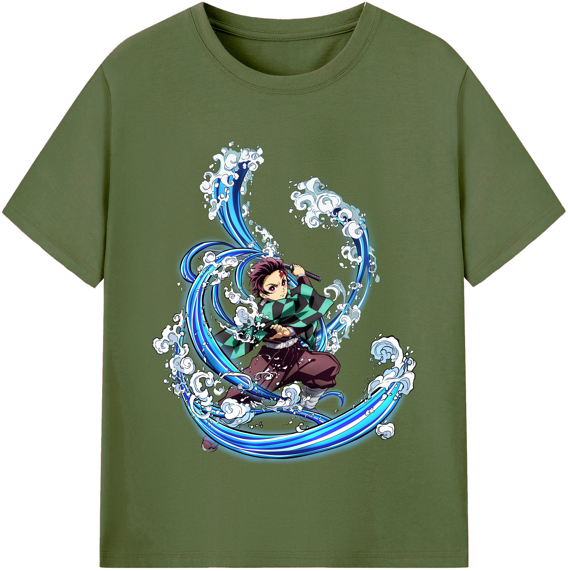 （画像用） 鬼滅の刃 竈門 炭治郎／かまど たんじろう Kamado Tanjirou 綿100％半袖Tシャツ（フロントプリント）